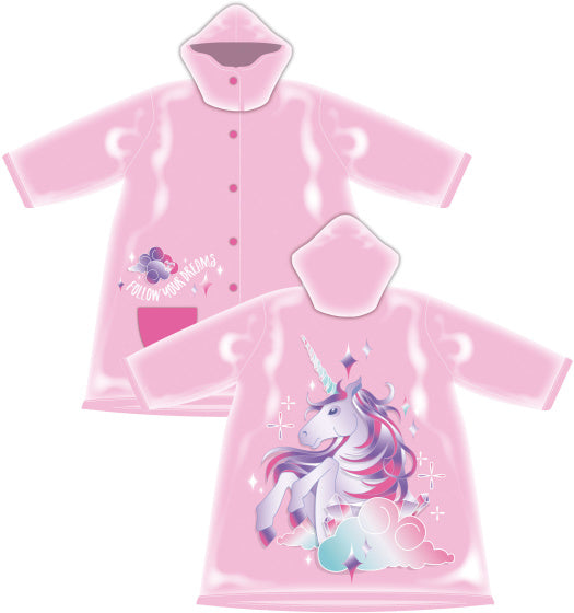 Arditex Regenjas Unicorn meisjes PVC lichtroze maat 4 jaar