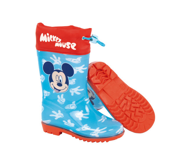 Arditex Regenlaarzen Mickey Today junior PVC textiel lichtblauw rood maat 30