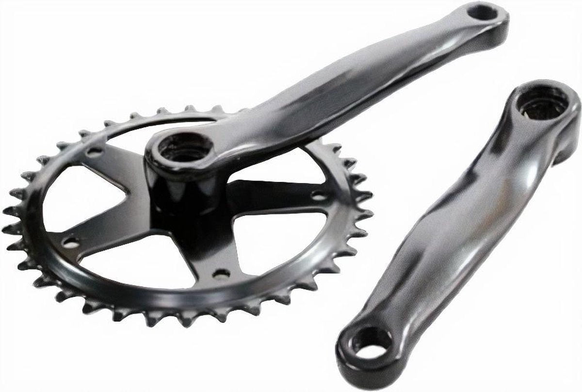 Lasco crankset 44t 1 8 en 3 32 170mm +3mm mat zwart