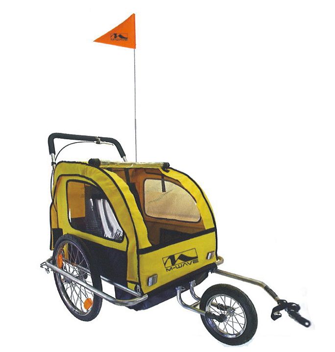 Kinderwagen met loopwiel - inklapbaar, 20 inch wielen, handrem, 2 kinderen, max 50 kg