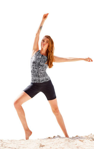 Beco Tanktop BEsuit dames polyamide zwart wit C-cup maat 38