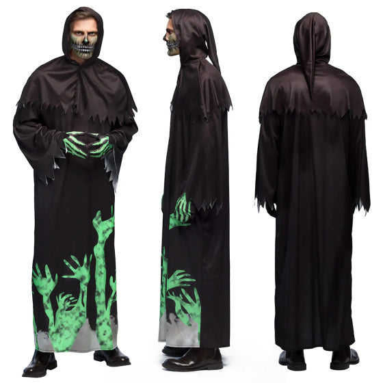 Boland Glowing reaper kostuum heren zwart groen maat 54 56 (XL)