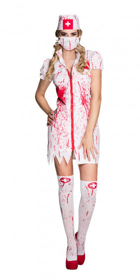 Boland Horror nurse kostuum dames wit rood maat 44 46 (L)