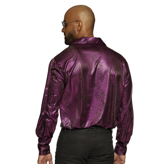 Boland Shirt Funky Disco Heren Paars Maat 50 52