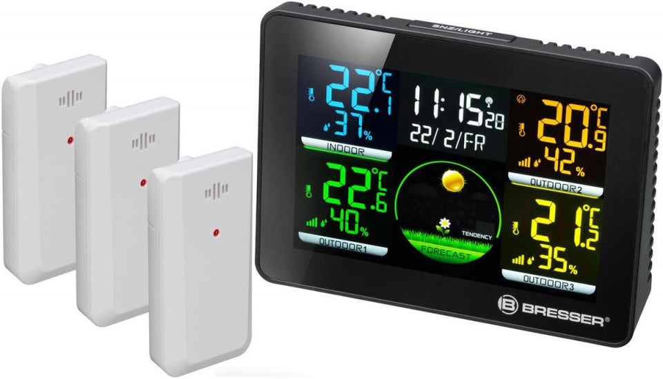 Bresser Weerstation Thermo Hygro Quadro NLX 17 cm zwart 4-delig