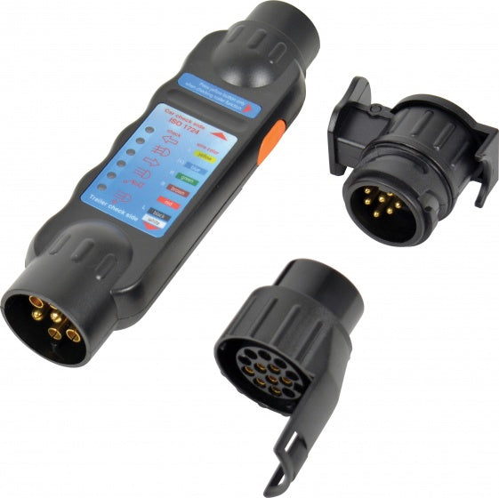 Carpoint Stekkertester met 2 -adapters 7 13-polig 12 Volt zwart