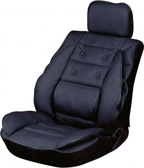 Carpoint Stoelkussen met lendesteun 95 x 50 cm zwart