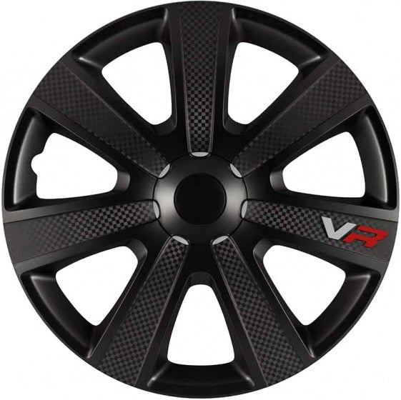Carpoint Wieldoppen VR Carbon 14 inch zwart set van 4