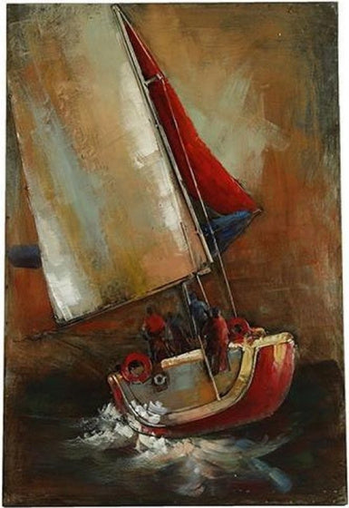Hi-point Boot schilderij 60 x 90 cm staal bruin oranje