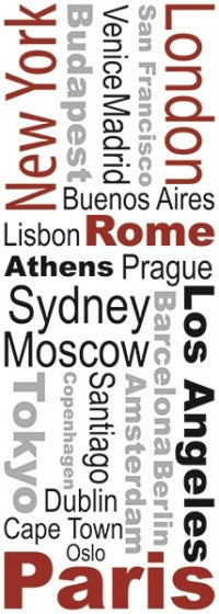 Crearreda Muursticker Cities 290 x 220 cm vinyl zwart 21-delig