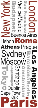 Crearreda Muursticker Cities 290 x 220 cm vinyl zwart 21-delig