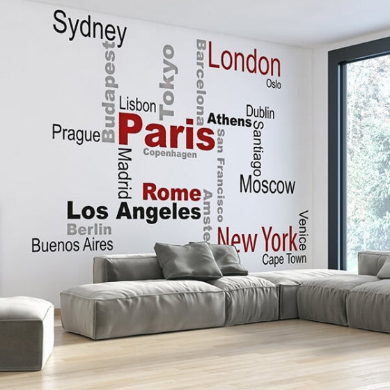 Crearreda Muursticker Cities 290 x 220 cm vinyl zwart 21-delig