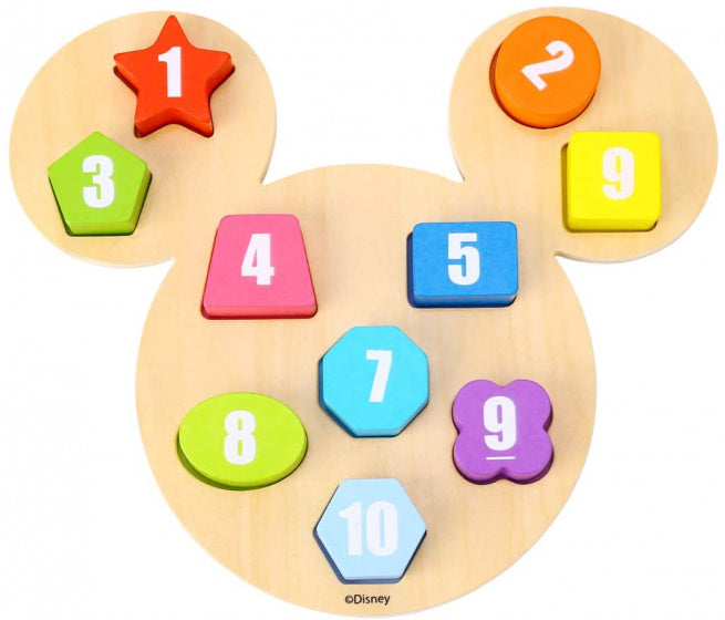Tooky toy Mickey Mouse Houten Getallenpuzzel 24 maanden 11-delig