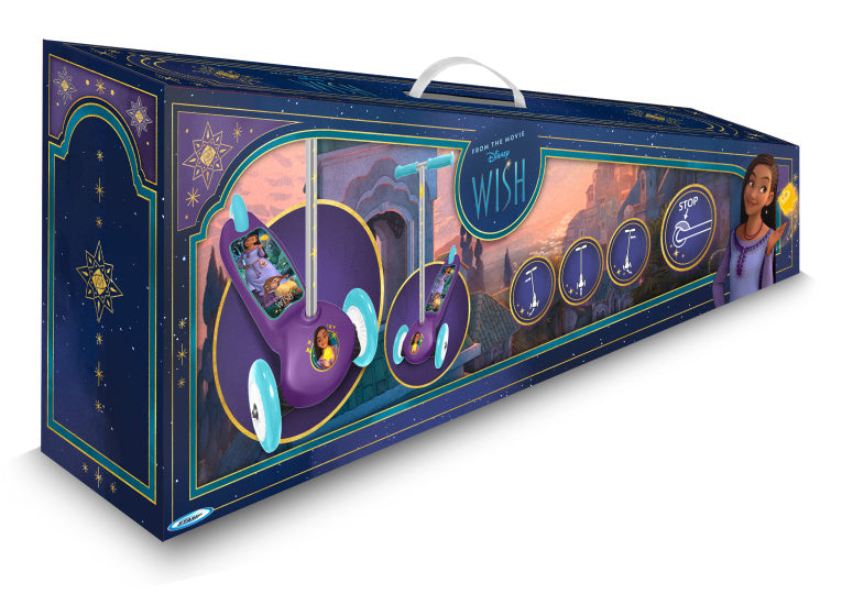 Disney Wish 3-wiel Kinderstep Voetrem Junior Paars Lichtblauw