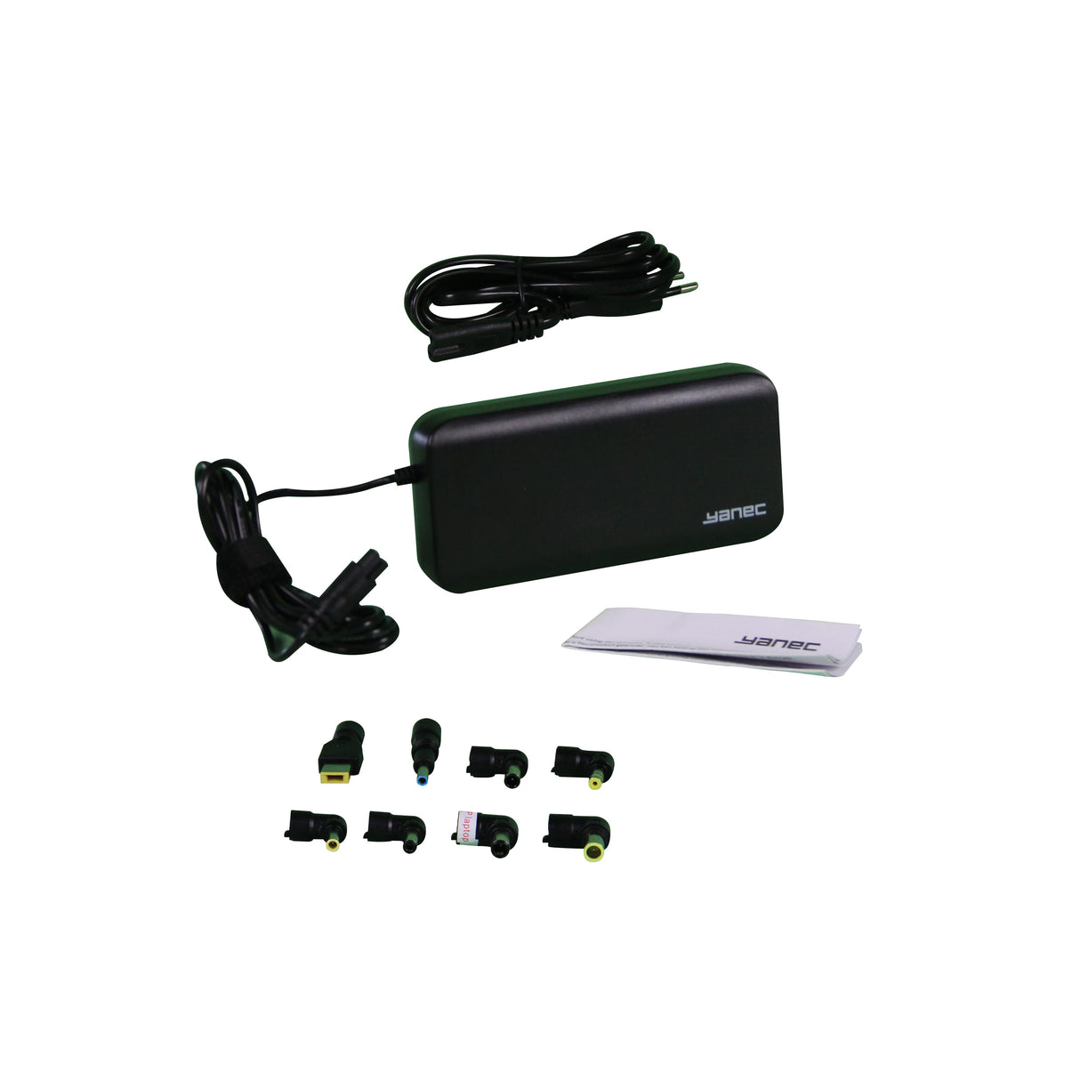 Yanec universele laptop ac adapter 90w met 8 tips - zwart