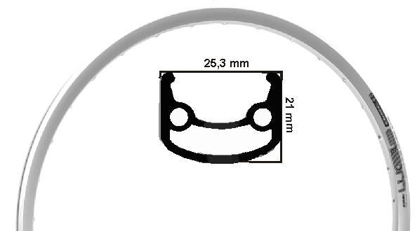 Rodi web e-bike velg 26 inch 559 zilver 36 gaats gat 14
