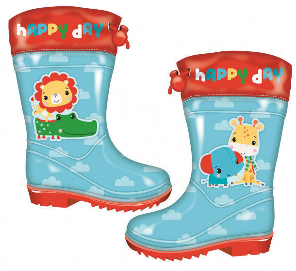 Fisher price Regenlaarzen junior PVC lichtblauw rood maat 24