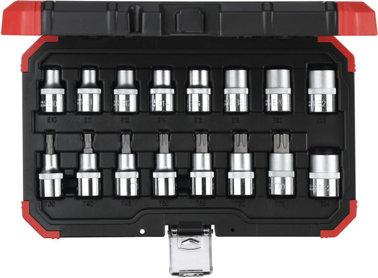 Gedore red Dopsleutelset 1 2 Inch TX E10-24, T30-70 16-delig