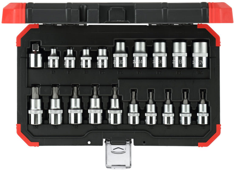 Gedore red Dopsleutelset 1 2 Inch TX Zilver 20-delig