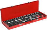 Gedore red Dopsleutelset 1 4 + 1 2 Inch Zilver 49-delig