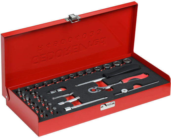 Gedore red Dopsleutelset 1 4 Inch SW 413 mm Zilver 32-delig