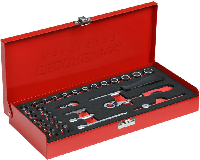 Gedore red Dopsleutelset TX 1 4 Inch SW 413 mm Zilver 32-delig