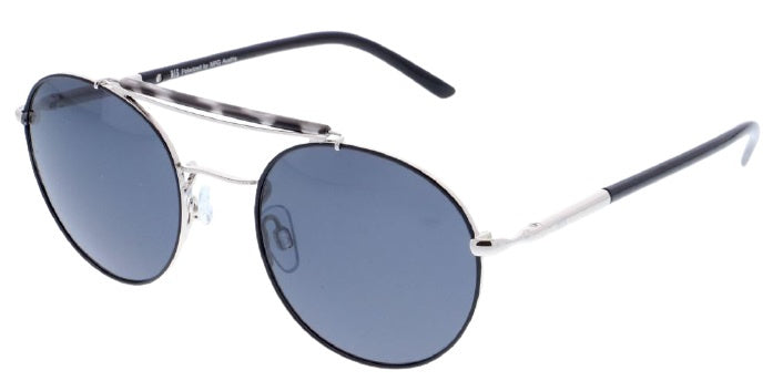 H.i.s Zonnebril unisex 84103 cat. 3 piloot metaal zilver blauw