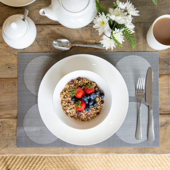 Kitchencraft Placemat 30 x 45 cm PVC polyester zilvergrijs