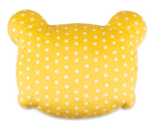 Lemon ribbon Kussen junior 35 cm polyester wit geel