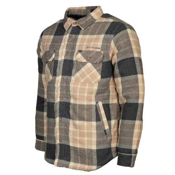 Life line Jervis Padded Flannel Shirt heren beige maat S