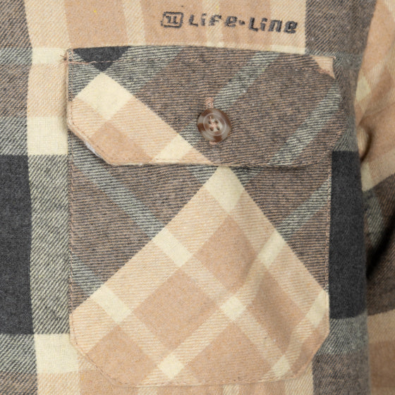 Life line Jervis Padded Flannel Shirt heren beige maat S
