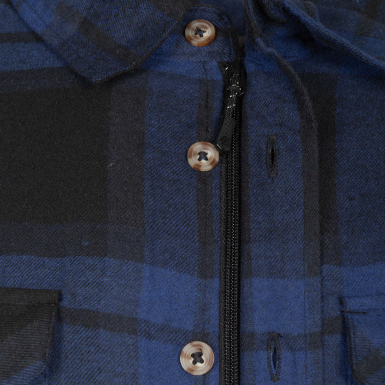 Life line Jervis Padded Flannel Shirt heren blauw zwart maat 3XL