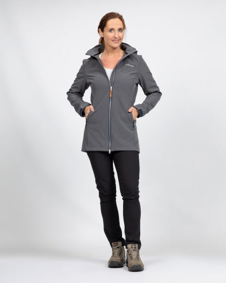 Life line Kya softshell parka dames donkergrijs maat XXL