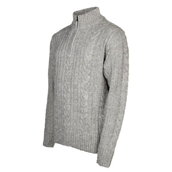 Life line Marcel sweater knit half zip heren lichtgrijs maat L