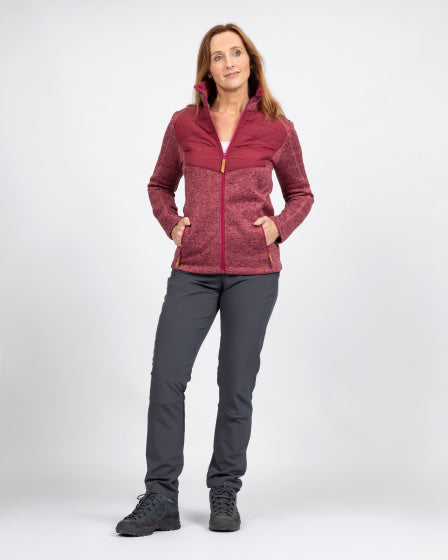 Life line Willemijn fleecevest dames bordeaux maat L