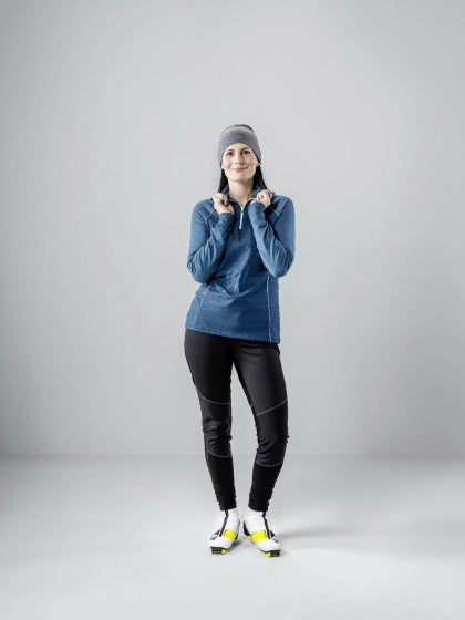 Löffler Thermoshirt Midlayer CB dames modal katoen jeansblauw mt 40
