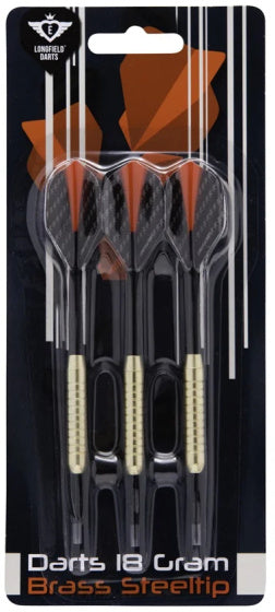 Longfield darts Steeltip Dartpijl Set 18 gram Zwart Donkerrood 3 stuks