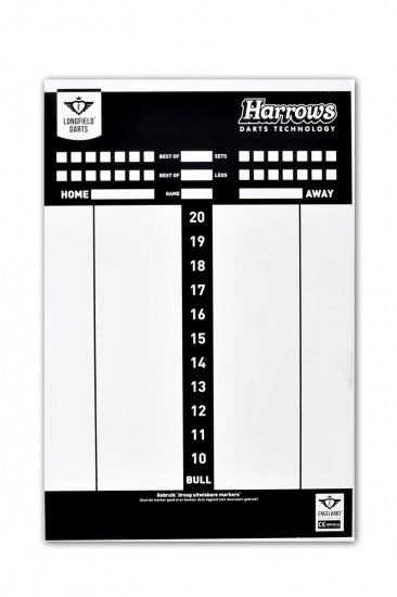Longfield games Scoreboard voor darts met spelregelboekje 45x 30 cm