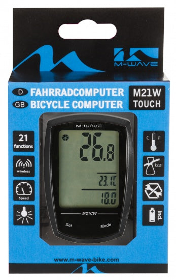 M-Wave Fietscomputer M21W touch draadloos zwart