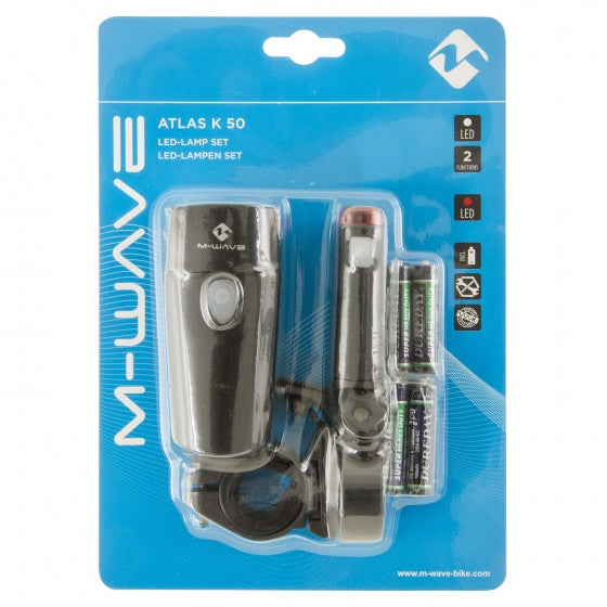 M-Wave Verlichtingsset Atlas K 50 led batterij zwart