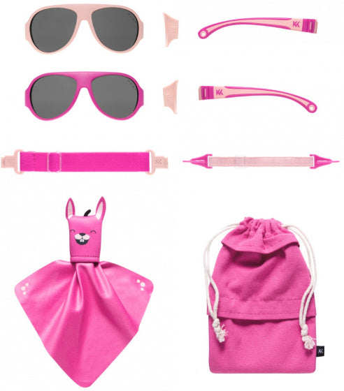 Mokki Click Change kinderzonnebril 2-5 jaar roze 2 stuks