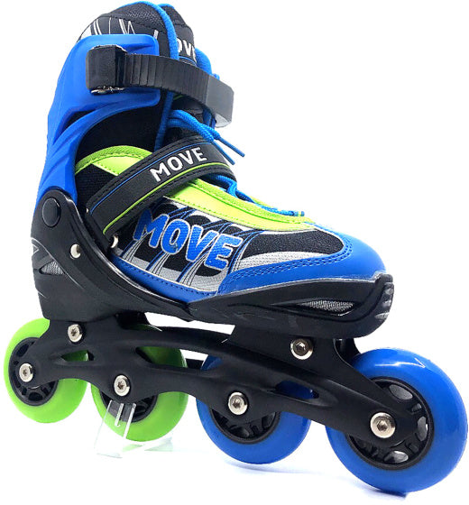 Move Inline skates Fast semi-softboot verstelbaar blauw groen maat 38-41