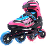 Move Inline skates Fast semi-softboot verstelbaar roze blauw maat 38-41