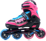 Move Inline skates Fast semi-softboot verstelbaar roze blauw maat 38-41