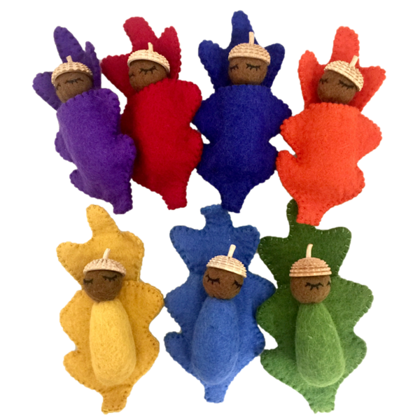 Papoose Toys Papoose Toys Rainbow Acorn Babies 7pc