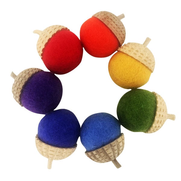 Papoose Toys Papoose Toys Rainbow Acorns 7pc