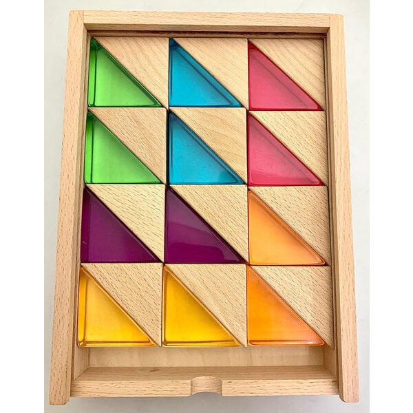 Papoose Toys Papoose Toys Wood+Lucite Large Triangles 24