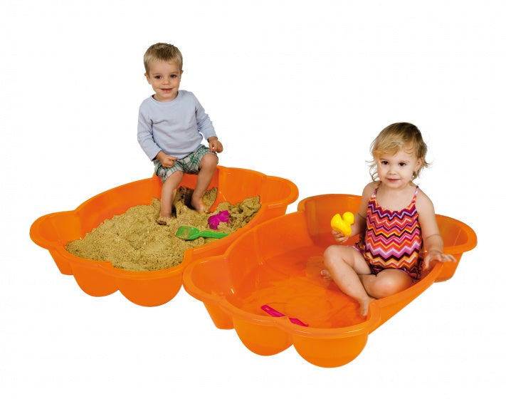 Paradiso toys zandbak met deksel krab 96 x 68 x 18 cm oranje