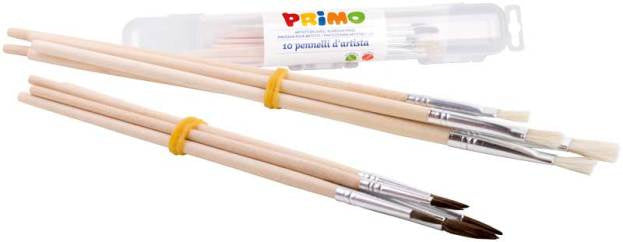 Primo Kwastenset junior 22 cm hout naturel 11-delig
