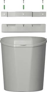 Proplus Afvalbak met deksel 6 liter 29,5 cm lichtgrijs